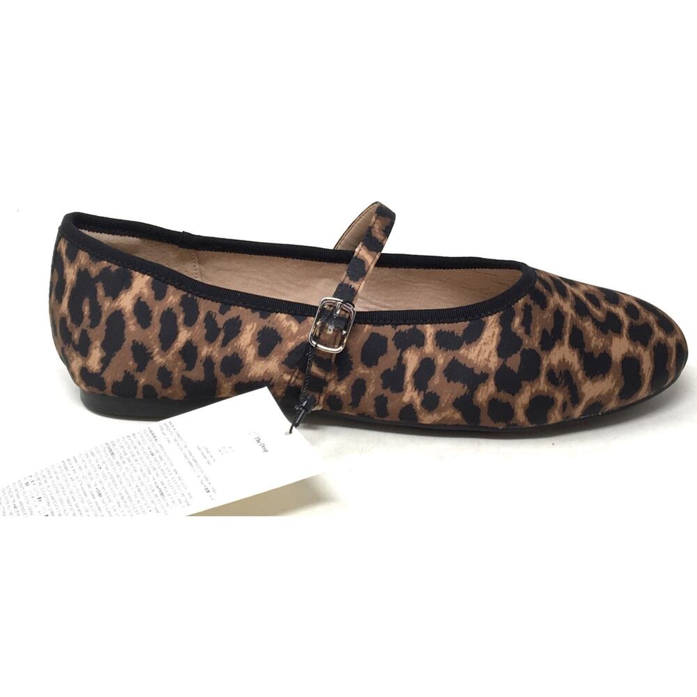The Drop Katy Women's Size 10 Leopard Satin Look Flat Ballet Mary Jane Shoes - Picture 5 of 8